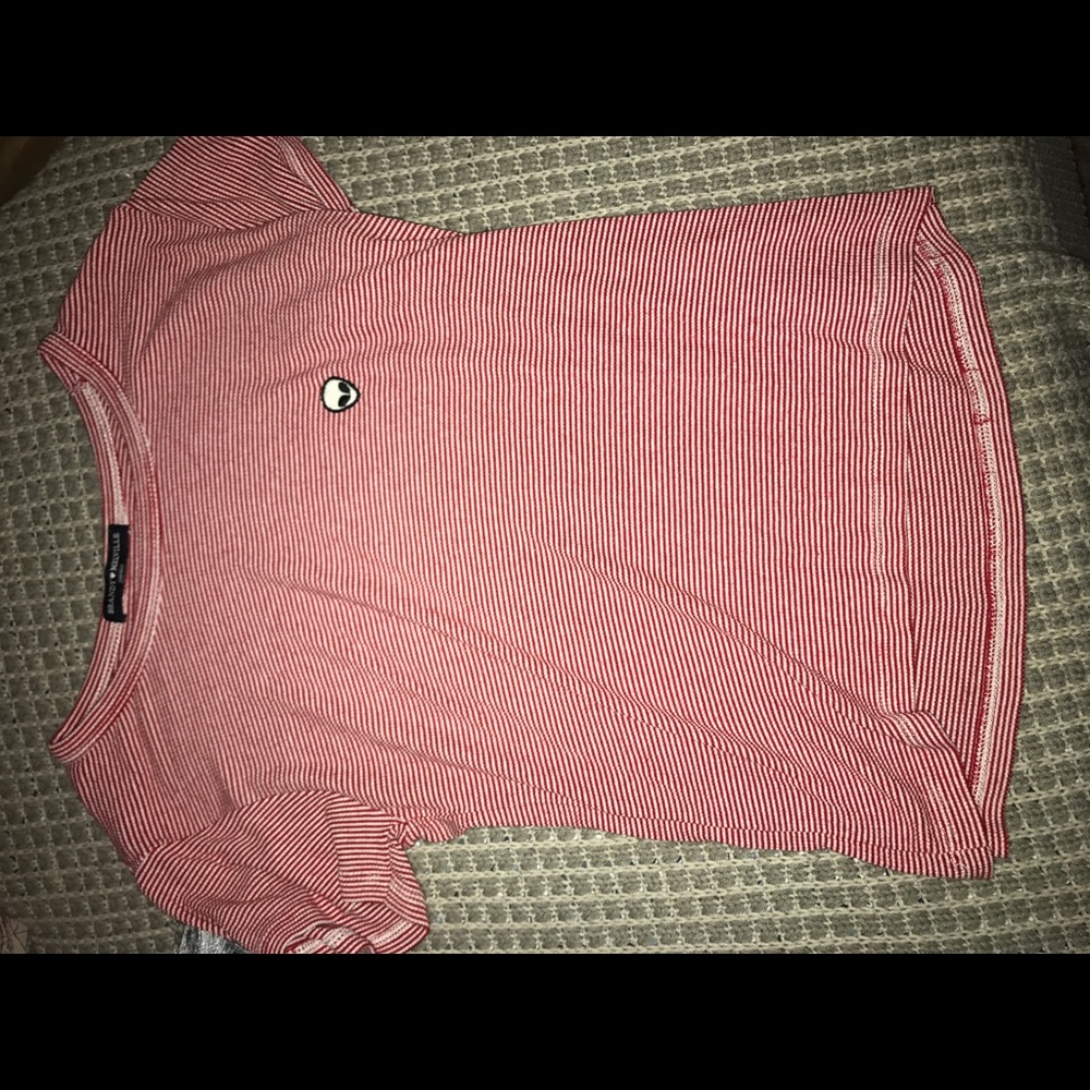 Brandy Melville striped alien embroidered top